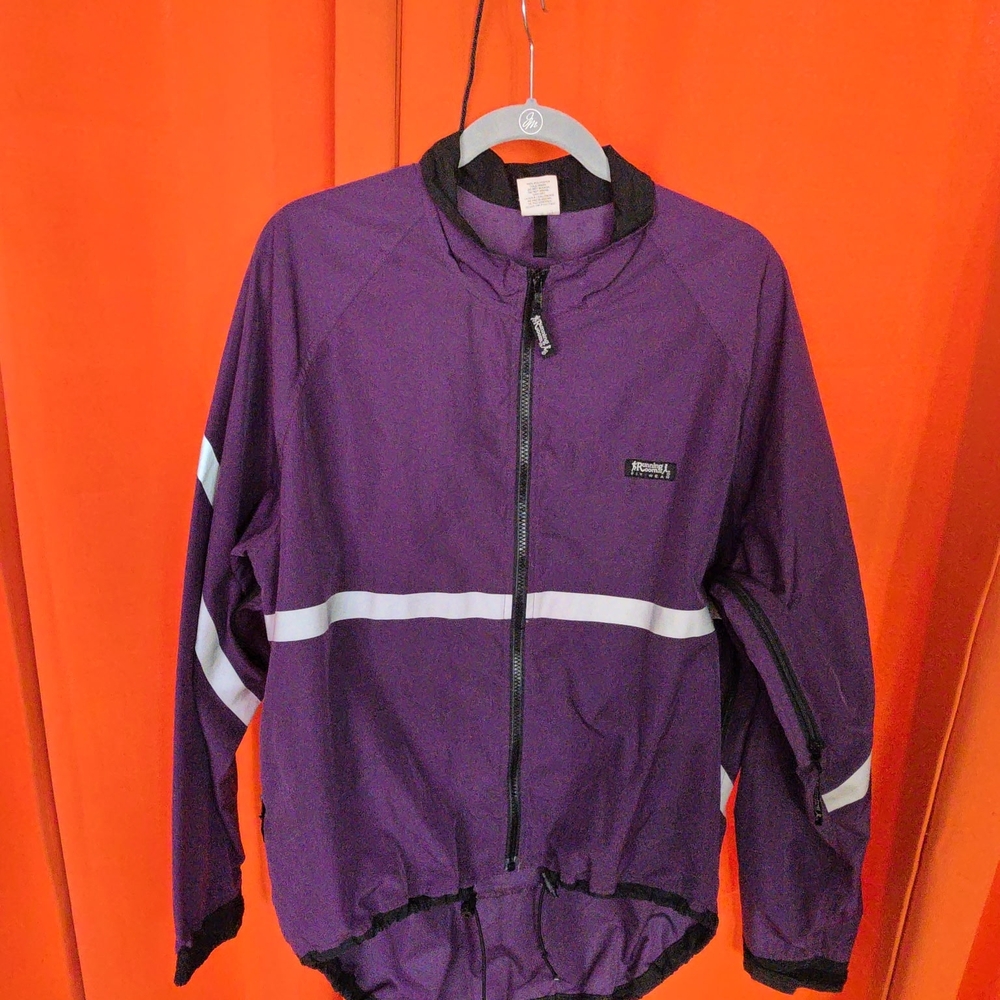 Purple Running Jacket with Reflective Stripes